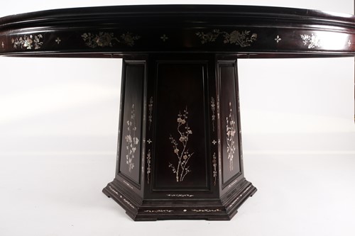Lot 245 - A contemporary Chinese hardwood and mother of...