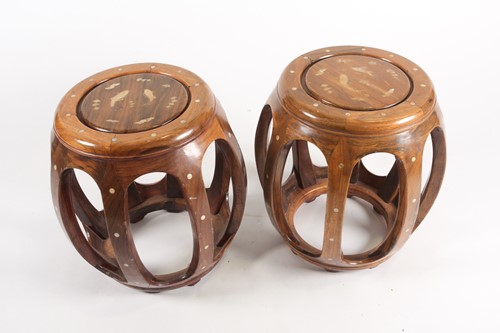Lot 130 - A pair of 20th century Chinese hardwood and...