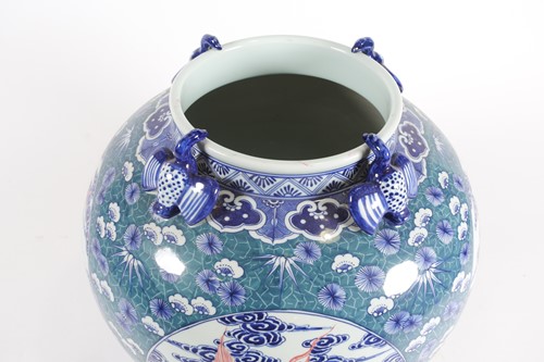 Lot 442 - A large, contemporary Chinese vase, of squat...