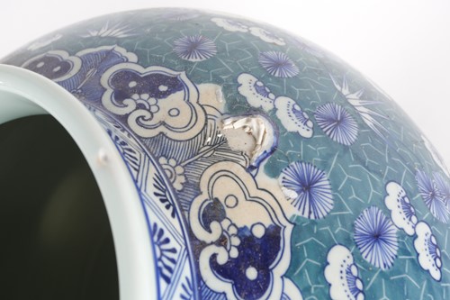Lot 442 - A large, contemporary Chinese vase, of squat...