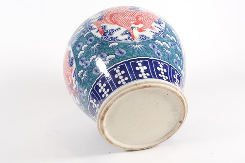 Lot 442 - A large, contemporary Chinese vase, of squat...