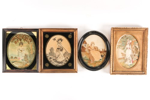Lot 382 - A group of four 18th century and later framed...