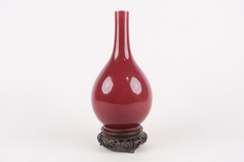Lot 139 - A Chinese sang de boeuf pear shape bottle vase,...