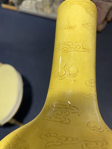 Lot 144 - A Chinese monochrome dragon vase, 19th century,...