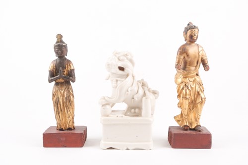 Lot 149 - A Blanc de Chine Buddhist lion incense holder,...