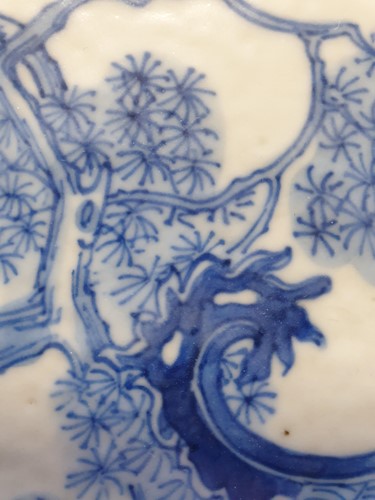 Lot 151 - A Chinese blue & white porcelain table screen,...