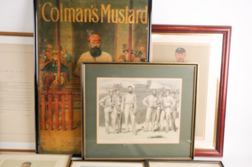 Lot 100 - Of Cricket interest, a pair of framed Vanity...