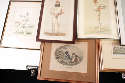 Lot 100 - Of Cricket interest, a pair of framed Vanity...