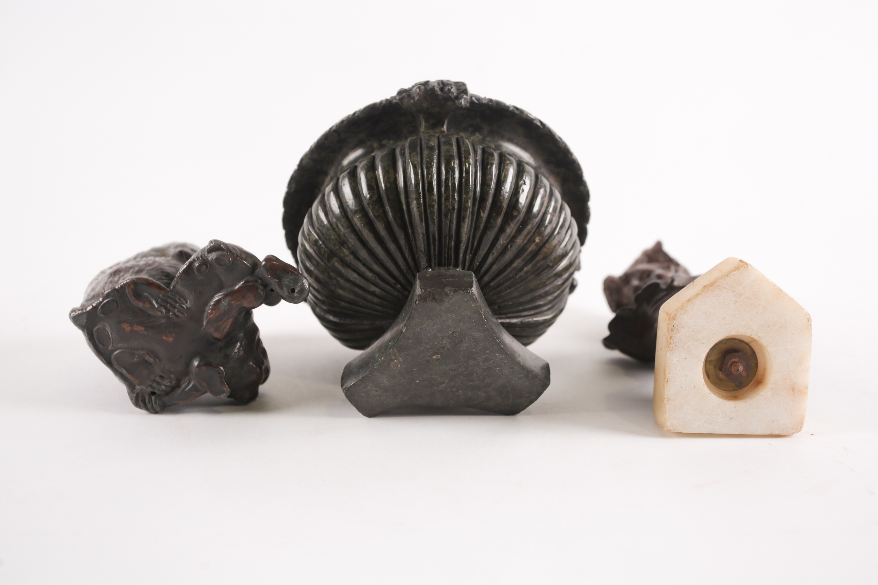 Lot 368 A Japanese bronzed zinc spelter figure of a