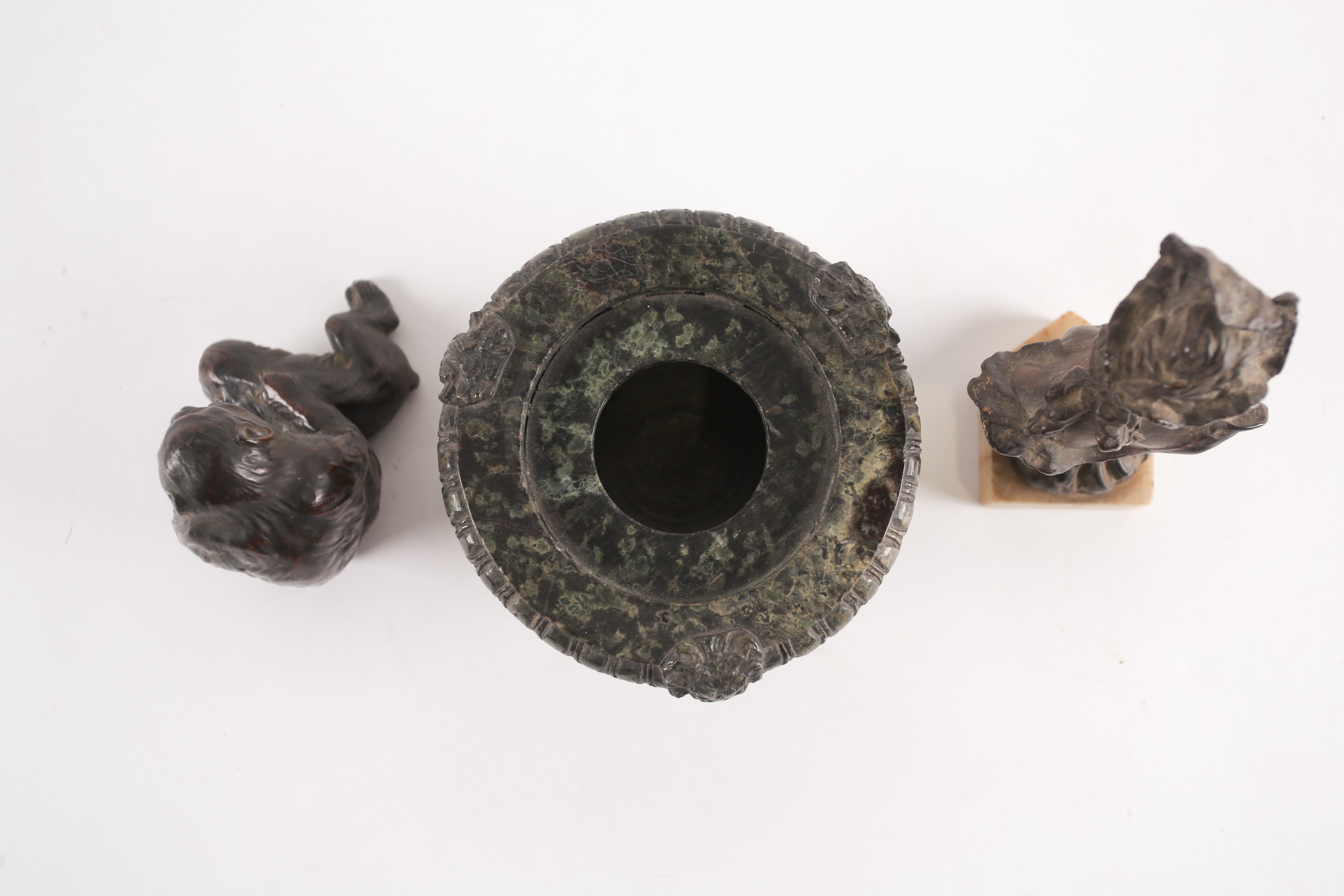 Lot 368 A Japanese bronzed zinc spelter figure of a