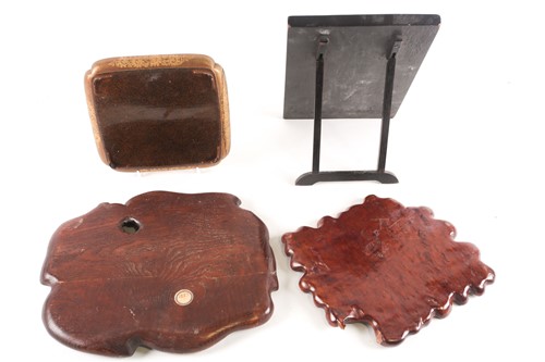 Lot 195 - Two Japanese carved wood trays, late...