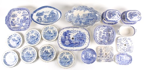 Lot 459 - A group of 19th century blue & white dinner...