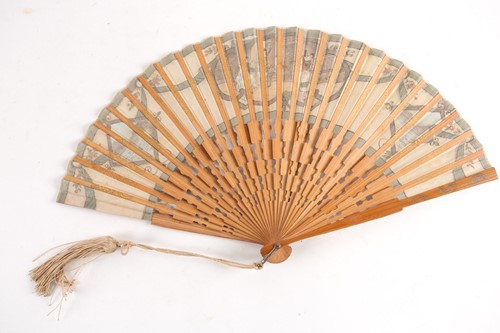 Lot 184 - A Chinese carved ivory fan, 19th century,...