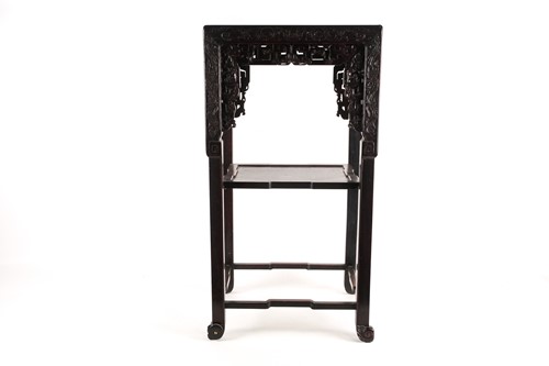 Lot 201 - A late 19th century Chinese, two-tier hongmu...