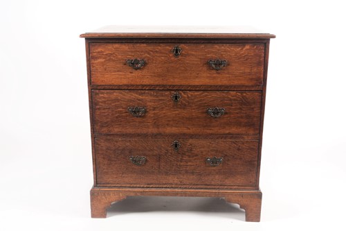 Lot 214 - A 19th-century country-made chest of three...
