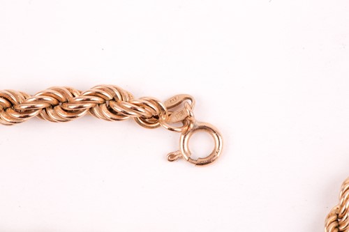 Lot 319 - A 9ct yellow gold rope-twist chain necklace,...