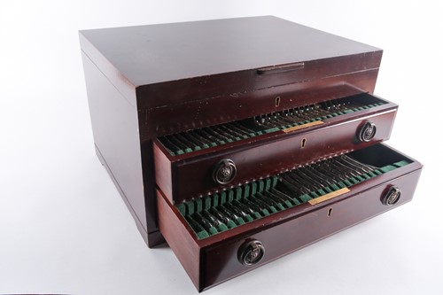Lot 499 - A mahogany canteen of silver plated Kings...