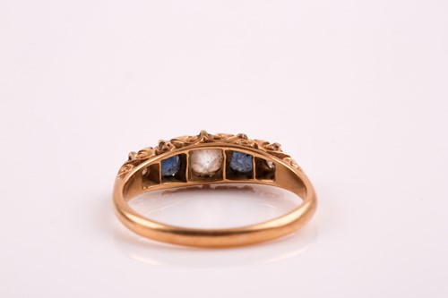 Lot 301 - An Edwardian sapphire and diamond five stone...