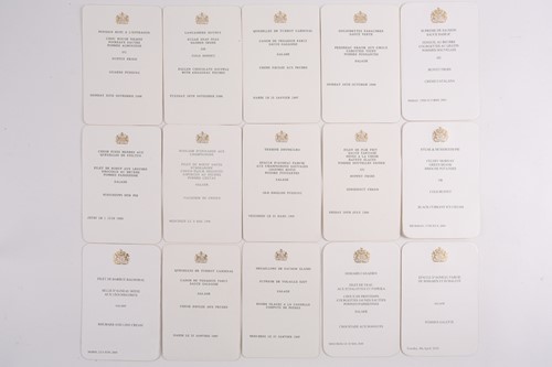 Lot 465 - A group of fifteen card menus from royal...