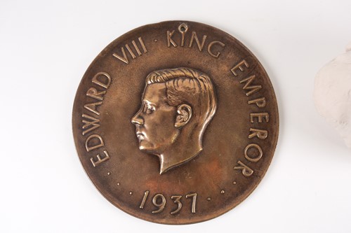 Lot 482 - A bronze portrait plaque of HM King Edward...