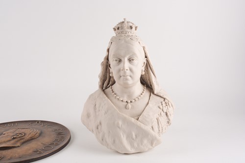 Lot 482 - A bronze portrait plaque of HM King Edward...
