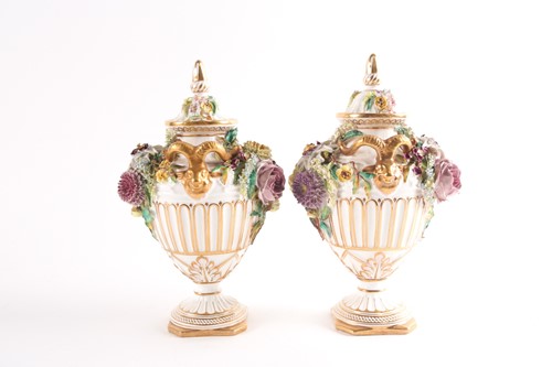 Lot 349 - A pair of late 19th century porcelain vases...