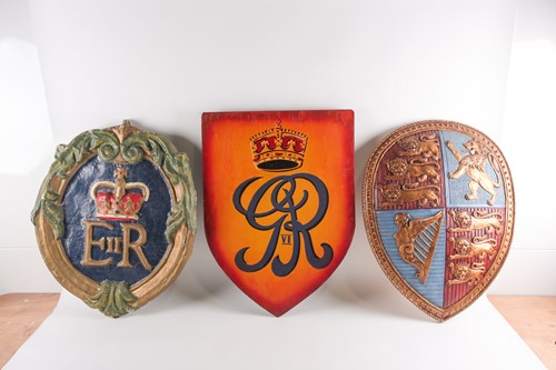 Lot 484 - A King George VI painted plywood coronation...