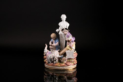Lot 214 - A large late 19th century Meissen figural...