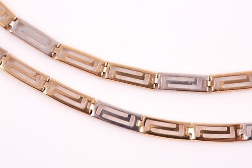 Lot 344 - A yellow and white metal rectangular flat-link...