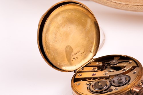 Lot 342 - A 9ct yellow gold cased pocket watch, interior...