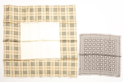 Lot 433 - A Burberry silk scarf in classic Burberry...