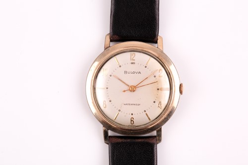 Lot 604 - A Bulova mechanical wristwatch, the silvered...