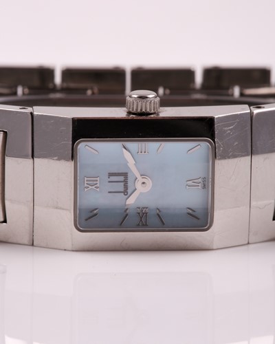 Lot 394 - A ladies Dunhill stainless steel wristwatch,...