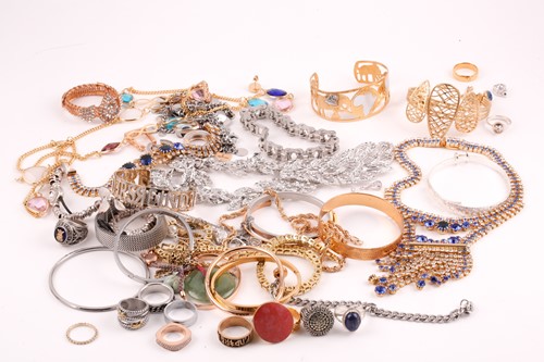 Lot 218 - Two mixed bags of costume jewellery, including...