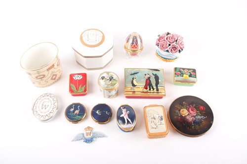 Lot 454 - Nine Halcyon Days enamel trinket boxes and a...