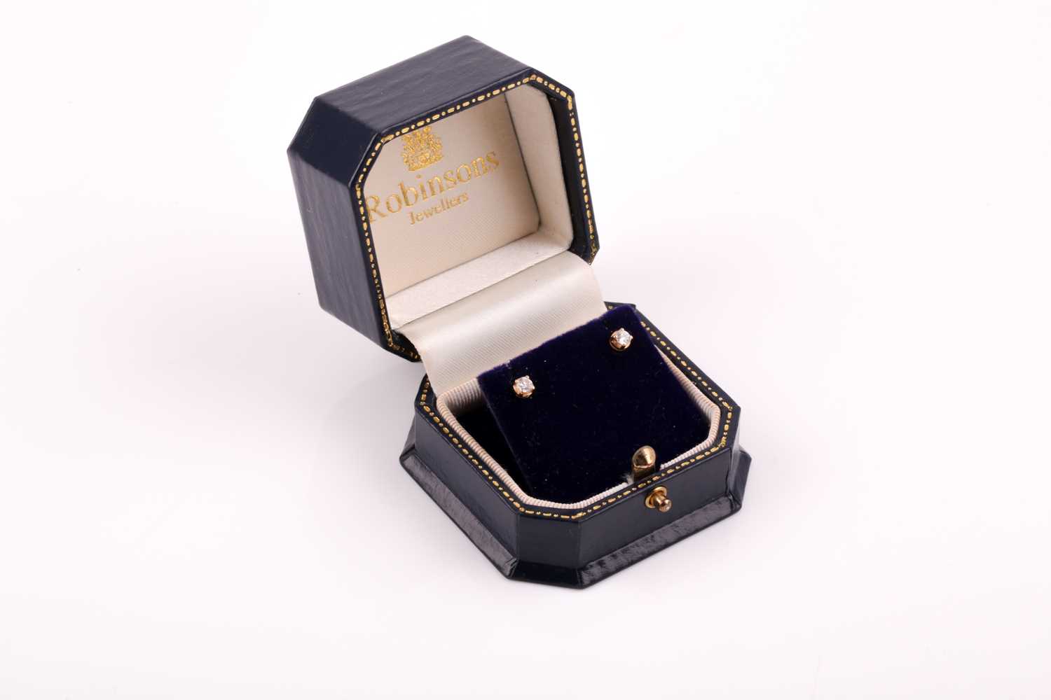 Lot 371 - A pair of 18ct yellow gold and diamond...