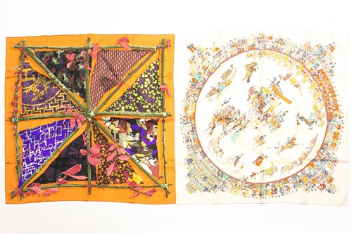Lot 429 - Two Hermes silk scarves, 'Le Robinson Chic' & '...