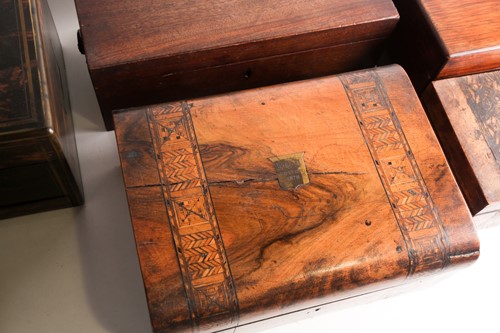 Lot 239 - A 19th century coromandel wood veneered sewing...