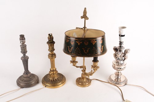 Lot 310 - Four early 20th century and later table lamps,...