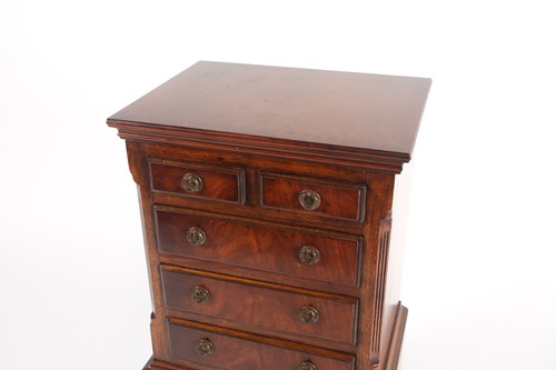 Lot 240 - A George III style mahogany, miniature chest...
