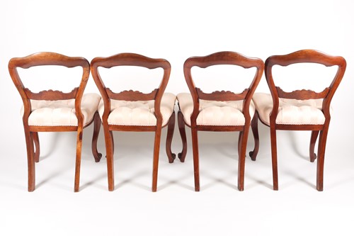 Lot 241 - A set of four Victorian mahogany dining chairs,...