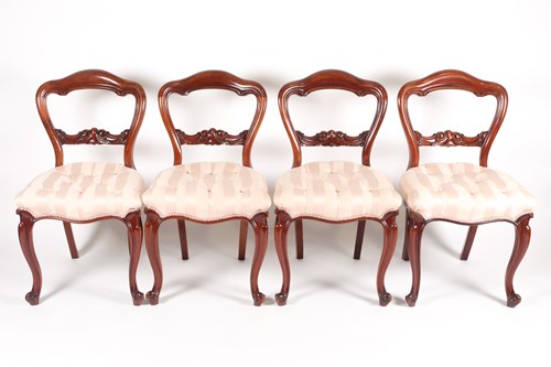 Lot 241 - A set of four Victorian mahogany dining chairs,...