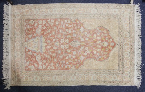 Lot 231 - A 20th century, Tabriz prayer rug with a...