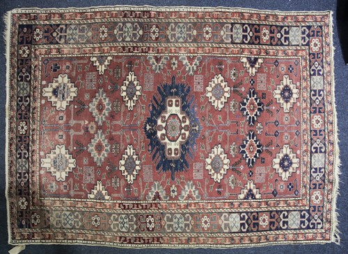 Lot 230 - A 20th century Shirvan rug with stepped and...