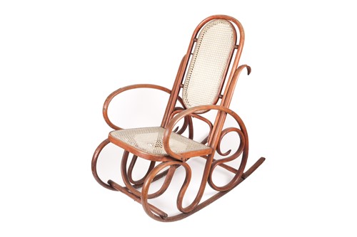 Lot 65 - A Thonet style bentwood rocking chair with...