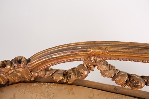 Lot 303 - A French Louis XVI style carved wood and gesso...