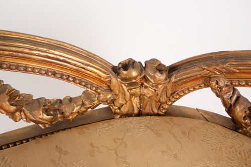 Lot 303 - A French Louis XVI style carved wood and gesso...