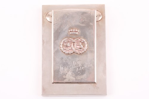 Lot 593 - A silver paper clip with applied coronet and...