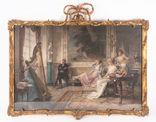 Lot 203 - A 19th century embellished lithograph,...