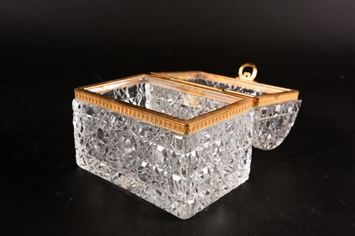 Lot 417 - A French cut glass and gilt metal casket,...